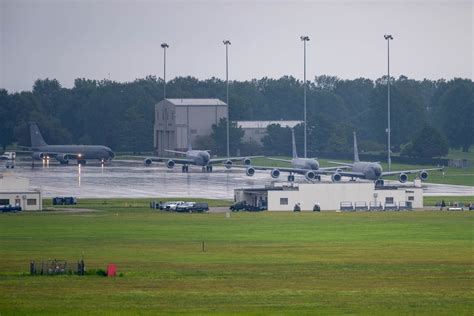 Selfridge Air National Guard Base aerial view with defense aircraft formations