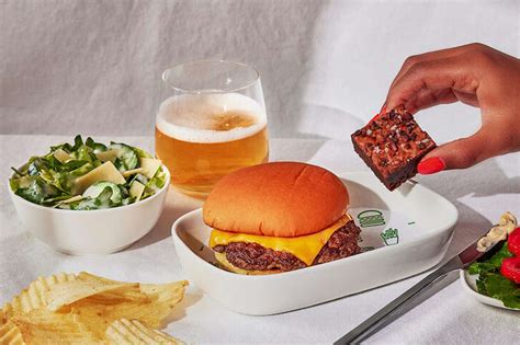shake shack cheeseburger meal onboard delta first class