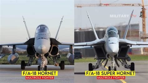 Side-by-side comparison of F/A-18 Hornet and F-16 Fighting Falcon