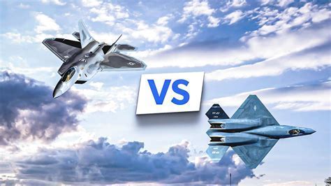 Side-by-side comparison of YF-23 and YF-22 airframes