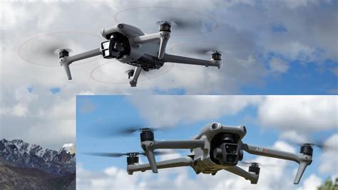 Side-by-side shot of the Specta Air and DJI Air 3 drones on a tabletop
