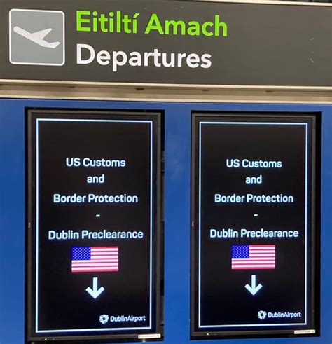 Signage for U.S. Preclearance facility at Dublin Airport