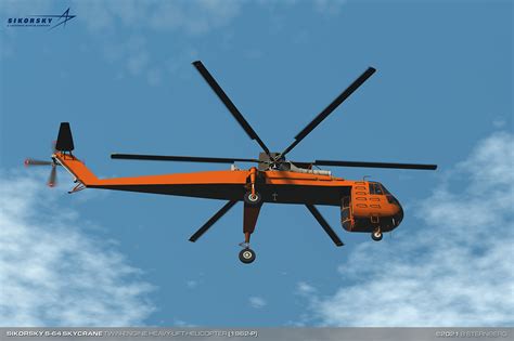 Sikorsky S-64 Skycrane placing rooftop infrastructure