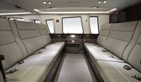 Sikorsky S-76 interior with executive leather seating for VIPs