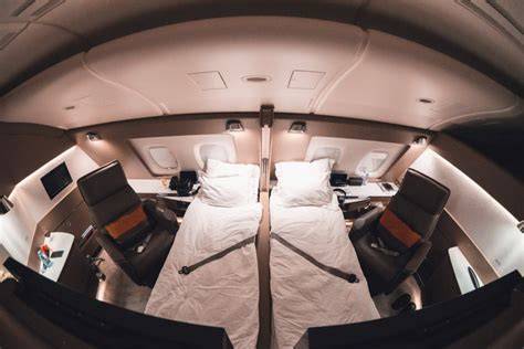singapore airlines airbus a380 suites double bed cabin lalique