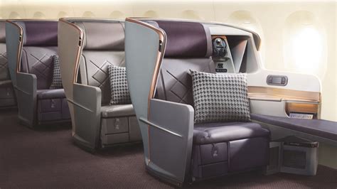 Singapore Airlines new-generation business class seat with 30-inch width and mocha camel upholstery