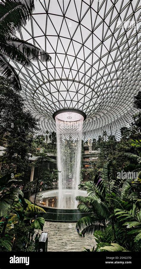 Singapore Changi Jewel indoor waterfall rainforest dome