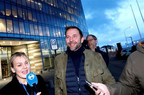 Skúli Mogensen at Wow Air press event in Reykjavík during crisis talks