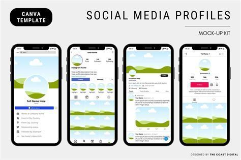 social media profile mockup for a fictional airline with logo and branding