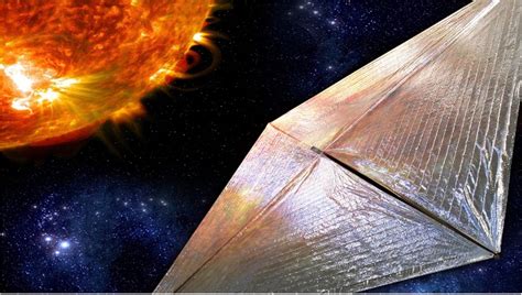 solar sail spacecraft reflecting sunlight near Venus