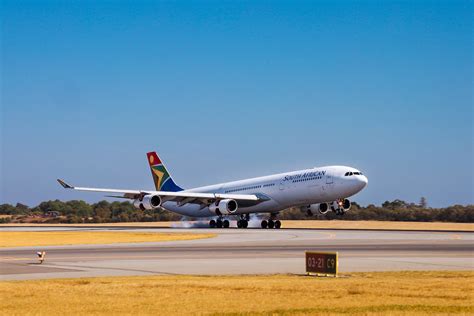 South African Airways long haul aircraft preparing for international departure