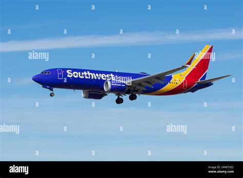 Southwest Airlines Boeing 737 aircraft at Harry Reid International Airport Las Vegas Nevada