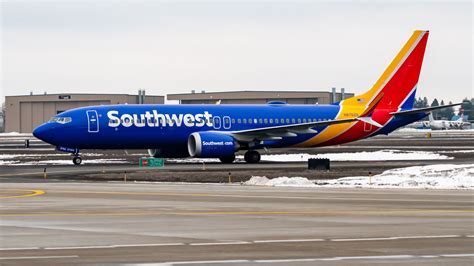Southwest Airlines Boeing 737 MAX 8 preparing for takeoff in dry desert environment
