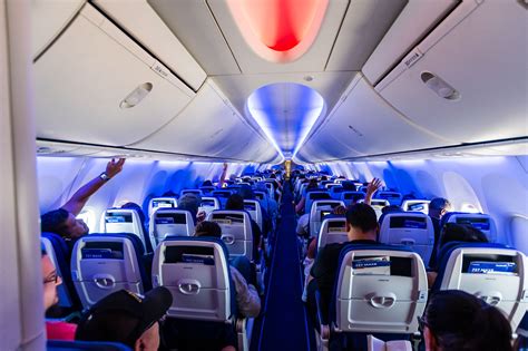 Southwest Airlines Boeing 737 passenger cabin during inflight service