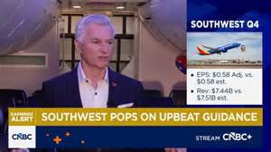 Southwest Airlines CEO addressing investors at a press conference