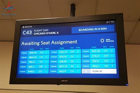 southwest standby list at airport monitor showing passengers and status order