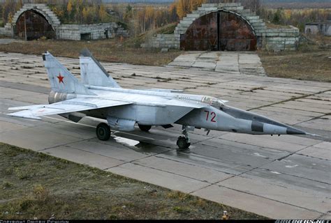 Soviet MiG-25RB recon variant on display with aerial photography pod