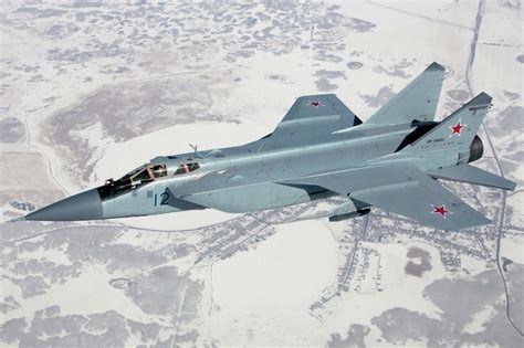 Soviet MiG-31 Foxhound on display at Paris Air Show with visible missile loadout, 1991