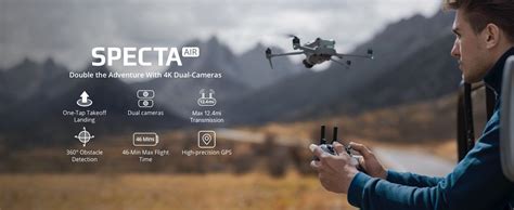 Specta Air drone flying over a diverse landscape showcasing its range