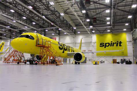 Spirit Airlines Airbus A320neo and A321neo fleet parked at an aircraft storage facility