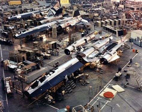 SR-71 Blackbird titanium airframe assembly inside Lockheed Skunk Works facility