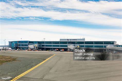 St. John’s International Airport runway in Newfoundland at dawn