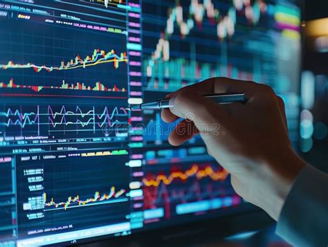 stock market analyst showing charts with rising curve labeled “economic tailwind”
