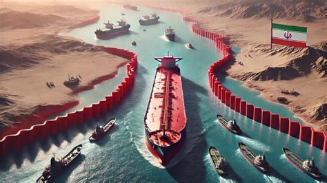 Strait of Hormuz oil tankers in narrow channel waters between Iran and Oman