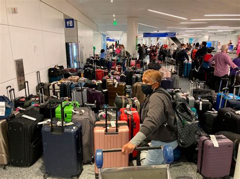 Stranded luggage in Turkish Airlines’ lost and found room at ATL