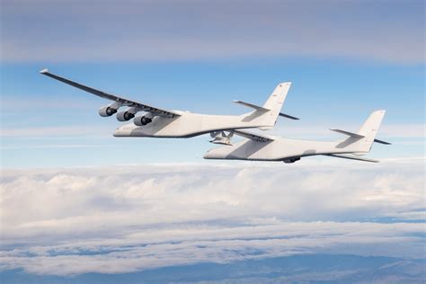 Stratolaunch Roc twin fuselage aircraft with record wingspan on runway