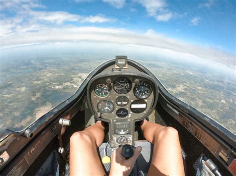 student pilot scanning six-pack instruments during flight training
