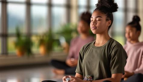 student practicing mindfulness while studying math in a calm environment
