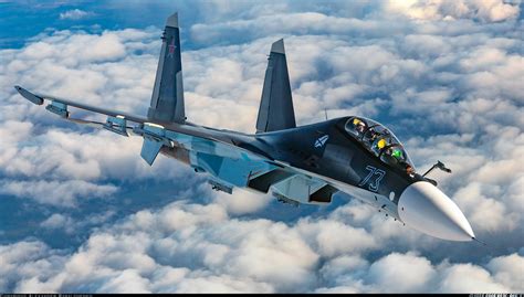 Su-30SM in Russian Navy livery with loaded pylons