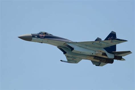 su-35 deployed in syria with weapons loadout under desert lighting