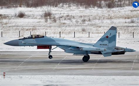 Su-35S fighters participating in joint tactical maneuvers in eastern Russia