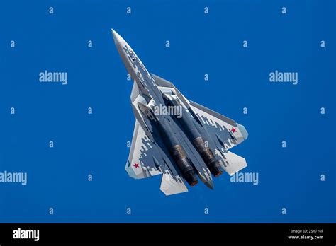 Su-57 Felon armed with air-to-air and air-to-ground missiles