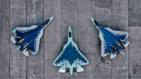 su-57 felon showcased at international military expo with spectators