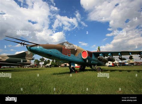 Sukhoi Su-25 Frogfoot armored ground attack aircraft launching rockets