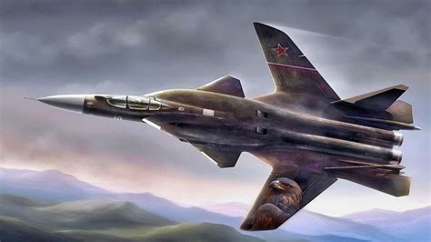 Sukhoi Su-47 Berkut forward swept wings banking flight