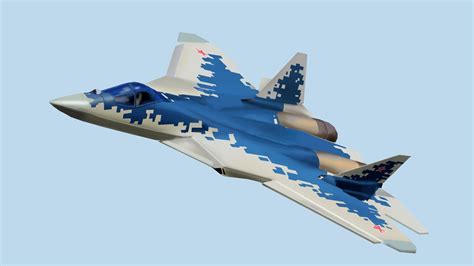 Sukhoi Su-57 in near-vertical ascent during test flight