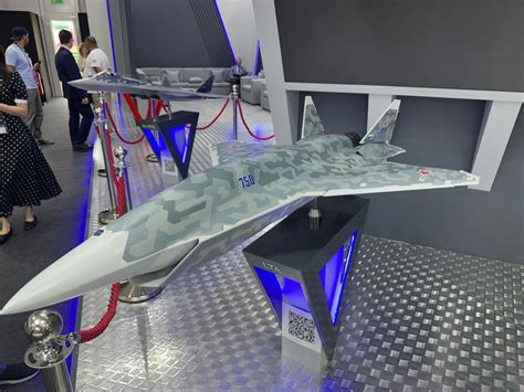 Sukhoi Su-75 Checkmate fighter mockup displayed at MAKS airshow