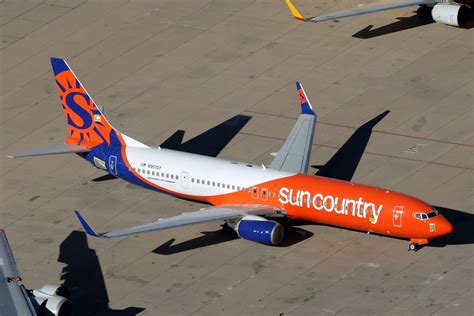 Sun Country Boeing 737-800 preparing for departure at Minneapolis airport