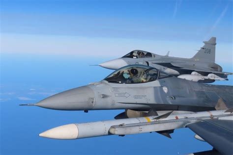 Swedish Air Force Gripen E landing on improvised highway strip during Cold Response 2024 exercise