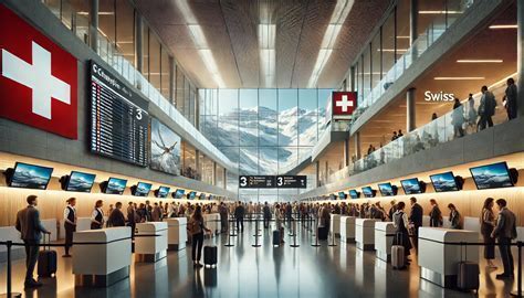 swiss airlines check-in desk at jfk international terminal