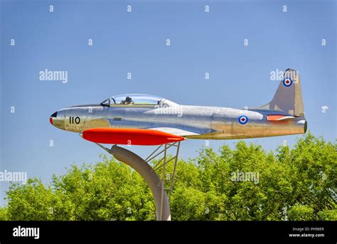 T-33 Shooting Star mid-flight during airshow performance