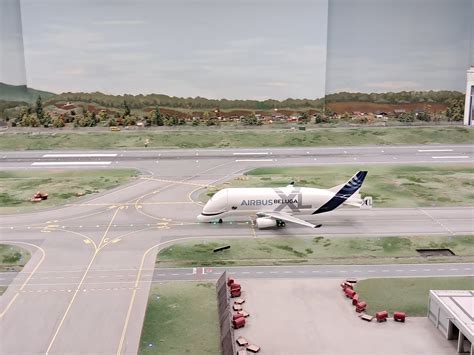 taxiing Lufthansa aircraft model at Knuffingen Airport