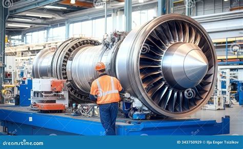 technician inspecting massive turbofan engine