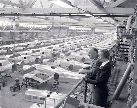 Technicians in a Textron Aviation Wichita factory assembling the last Beechcraft Bonanza