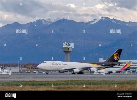Ted Stevens Anchorage International Airport cargo aircraft on Alaska runway