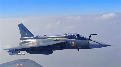 Tejas Mk1A armed with beyond visual range missiles in air exercise